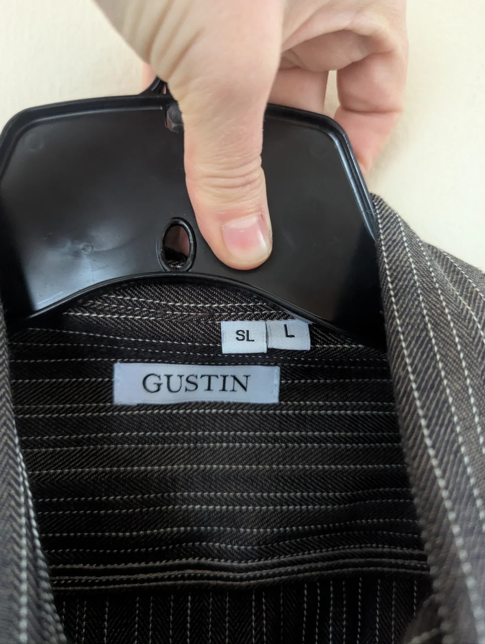 Gustin #8 Japan Wabisabi Workshirt, Brown/Gray & White Striped (SIZE LARGE SLIM) - Picture 13 of 15
